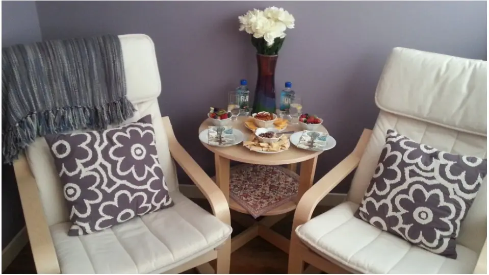Couples package relaxation space at Table for One Spa